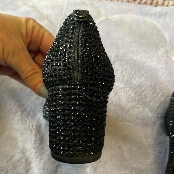 Michael Kors black block heel studded sparkly heels - Picture 5 of 7
